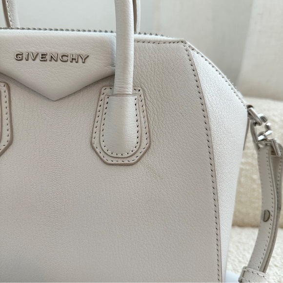 Givenchy Mini Antigona Sugar Leather Satchel Handbag Crossbody Purse | White - Picture 4 of 16